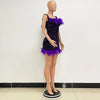 Spring And Summer Women's Clothing MINI Short Solid Color New Wind Sequins Halter Beach Dress One-word Shoulder Feathers Spice G