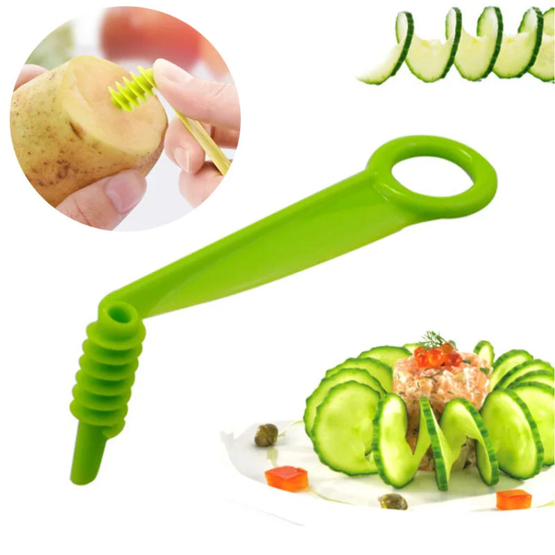 Protable Potato BBQ Skewers For Camping Chips Maker potato slicer Potato Spiral Cutter Barbecue Tools Kitchen Accessories