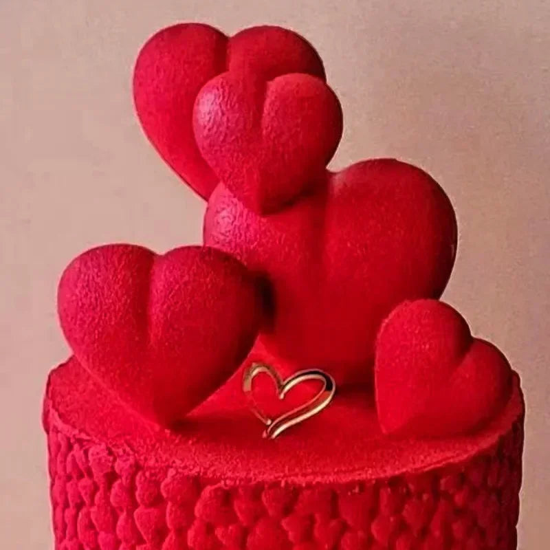 10Pc/set Ins Style Love Heart Acrylic Cake Topper Birthday Valentine's Day Cake Decoration Wedding Cake Side Acrylic Insert