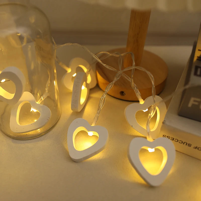 10 LED Love Heart String Lights Valentine's Day Decoration Garland Led Fairy Lights Wedding Birthday Party Decor Supplies Props