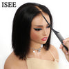 ISEE HAIR Wear And Go Glueless Human Hair Wig Bob HD Lace Straight Short Bob 6x4 Lace Frontal Pre Plucked Human Wigs Ready To Go