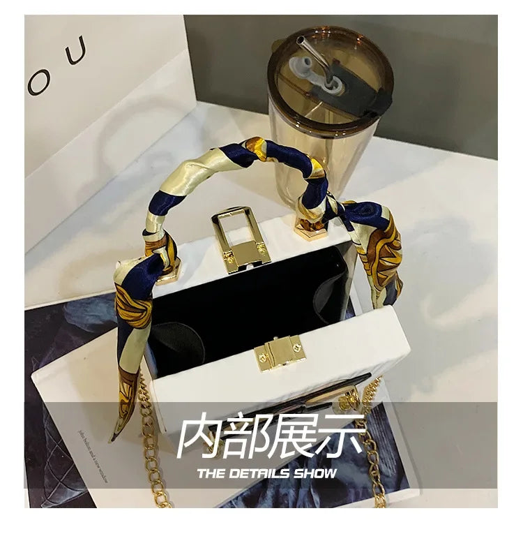 Evening Bags for Women 2024 New Fashionable Leather Shoulder Bag Woman Hard High Quality Hip Hop Party Luxury Designer Handbag