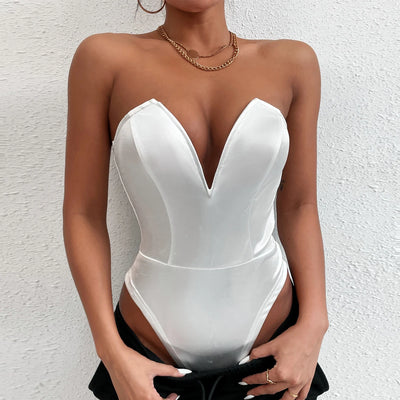 Jumpsuit Women Short Bodysuit smooth monkeys Lingerie Elegant Party overalls luxury Sexy Evening Dresses open back Off Shoulder