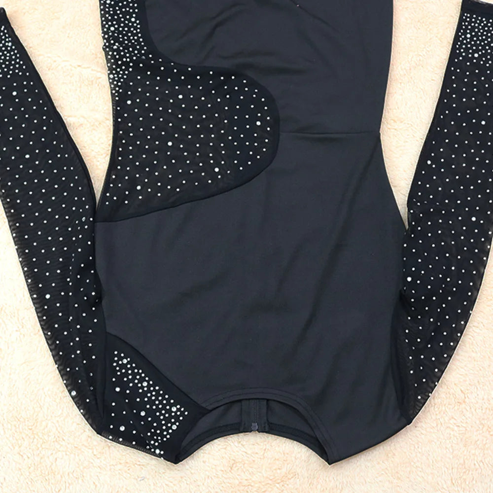 Women Sexy Mesh Rhinestone Irregular Skinny Jumpsuits
