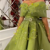 Customized Elegant High Quality Off-the-shoulder Ball Gown Anke Length Evening Dresses Formal Ocassion  S black girl