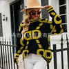 Knitted Sweaters Women 2023 Spring/Autumn Round neck Letter  Embroidery Pullovers Top Temperament casual warm Tee contrast color