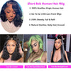 13x4 Lace Frontal Wig Human Hair Short Bob Wig Body Wave 4x4 HD Lace Front Closure Wig Brazilian Virgin Hair Natural Black Color