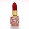 Luxury Diamond Lipstick Inflatable Lighter Mini Butane Pink Water Diamond Portable Lighter High End Women's Smoking Gift