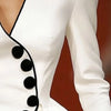Modigirl Fall Women’s Original Jacket Outerwear 2025 Spring Deep V-Neck Long Sleeves Buttoned Slim Elegant Ladies Clothing Tops