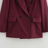 Elegant Blazers Women Office Wear Burgundy Long Blazer 2025 New Spring Casual Loose Suit Jackets Long Sleeve Business Outerwear