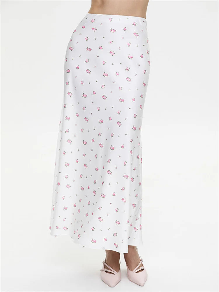 Tossy Summer Printed Fashion Long Skirt For Women High Waist Contrast Patchwork Slim Elegant Party Looks Ladies Y2k Maxi Skirt