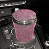 Crystal Diamond Car Ashtray Auto Portable Bling Cigarette Smokeless with LED Light Indicator Car Accessories for Women