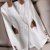 New Spring Autumn Green White Women Slim Blazer Long Sleeve Single Breasted Office Ladies Business Work Wear Formal Jacket Coat