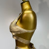 2025 New Summer Sexy V Neck Gold Bandage Two Pieces Set Women Charming Celebrity Bodycon Skirt Suits Club Birthday Vestido