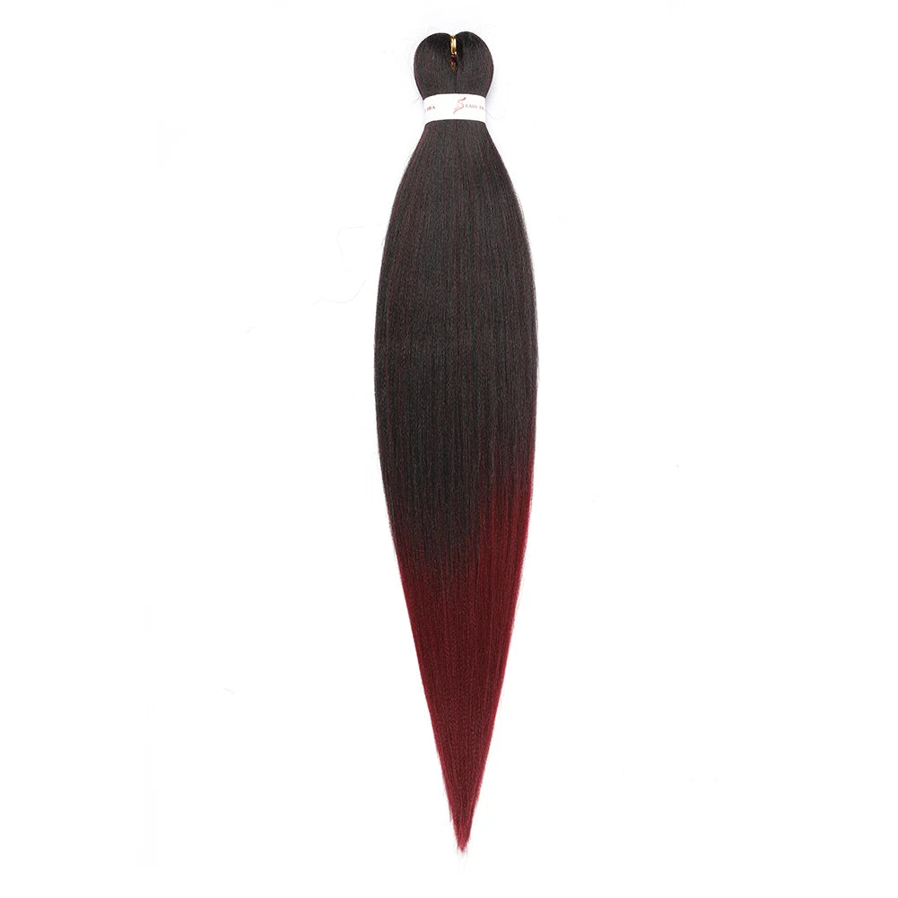 Pre-stretched Braids Synthetic Hair Professional Itch Free Hot Water Setting Fiber 30'' Ombre Yaki Texture Braid Hair Extensions
