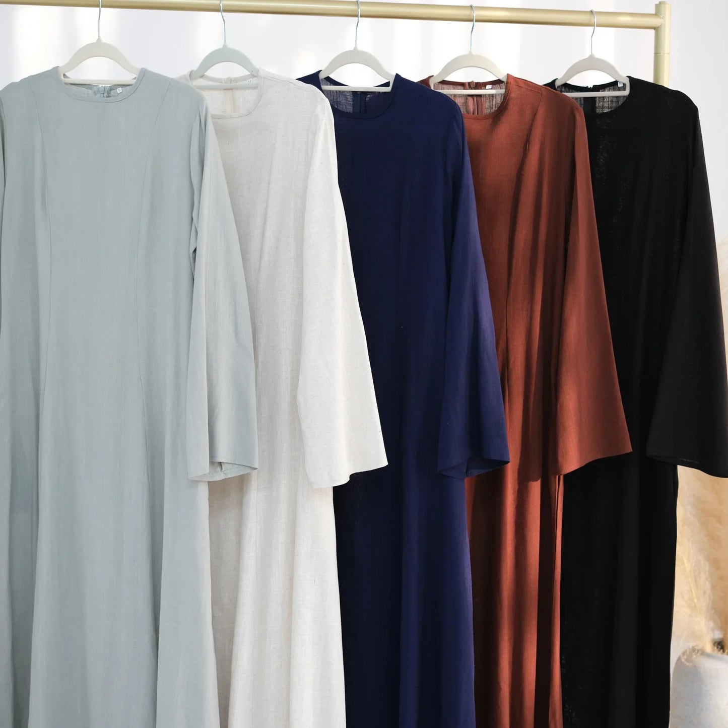 Clothes for Muslim Women Solid Robe Malay Turkey Dubai Zipper Cardigan Robe Fashion Simplicity Summer Dress Abayas for Women
