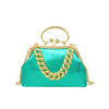 2024 Luxury Women Gold Green Chain Messenger Bags PU Leather Shoulder Bags Shell Clip Designer Handbag And Purse Wedding Clutch