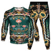 Vinatge Luxury Baroque Style Clothing Suit Men Jogging Pant Sweatshirt 2 Piece Set New Women Fashion Streetwear Tracksuit Set