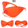 Oversized Futuristic Shield Sunglasses for Women Men Fashion Silver Mask Visor Sun Glasses Female Punk Y2K Eyeglasses