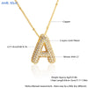SUNSLL Cubic Zircon A-Z 26 Bubble Letter Necklace 2 Sizes Gold Plated M Chunky Balloon Initials Pendant Women Chain Jewelry 2024