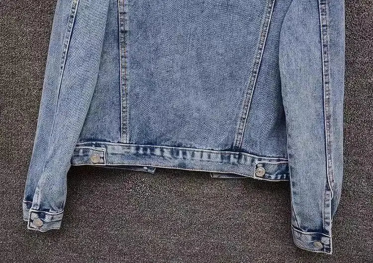 Denim Coat Women Denim Coat Turn Down Collar Single Breasted Full Sleeve Jackets Loose Casual Regular Short Jacket 2024