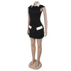Ladies Streetwear Sleeveless Bodycon Dress 2024 Summer Autumn Women Mini Dresses Women Sweatshirts White Black Dress Clothing