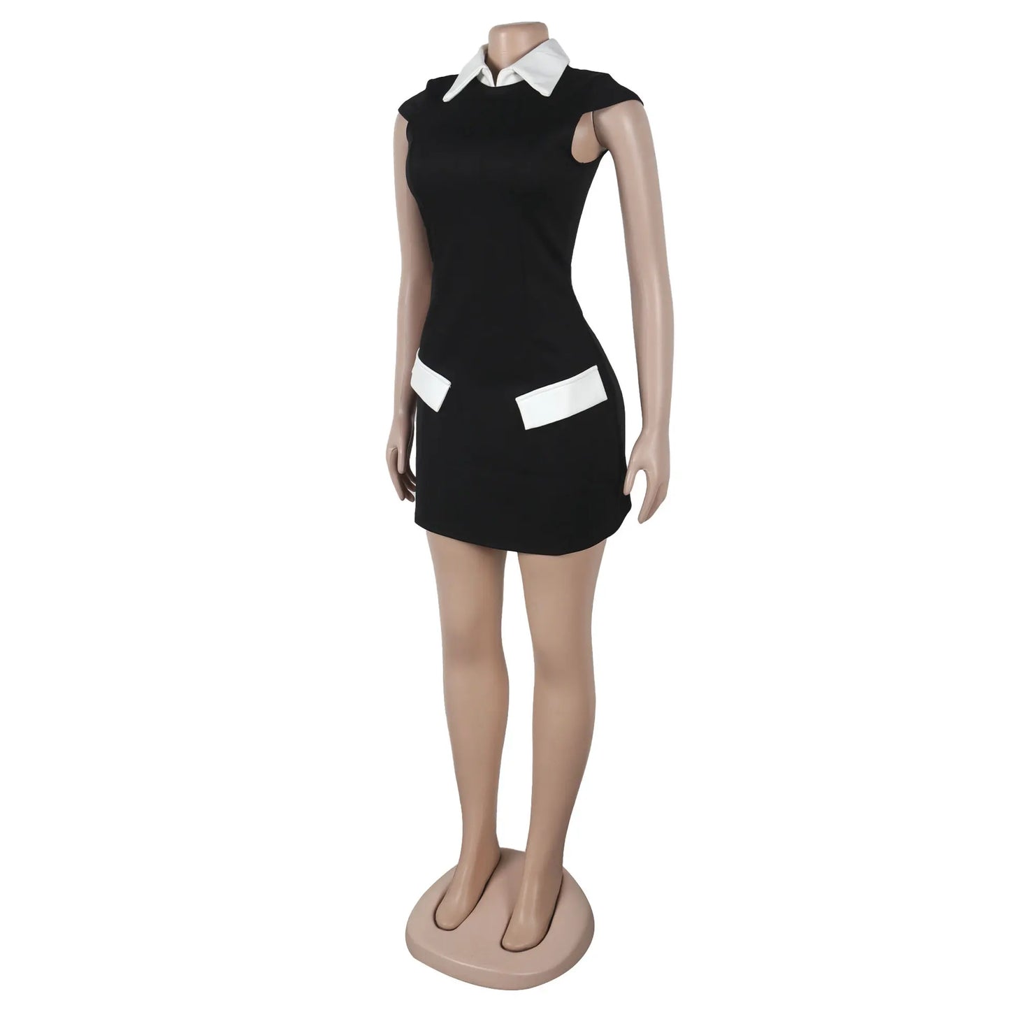 Ladies Streetwear Sleeveless Bodycon Dress 2024 Summer Autumn Women Mini Dresses Women Sweatshirts White Black Dress Clothing