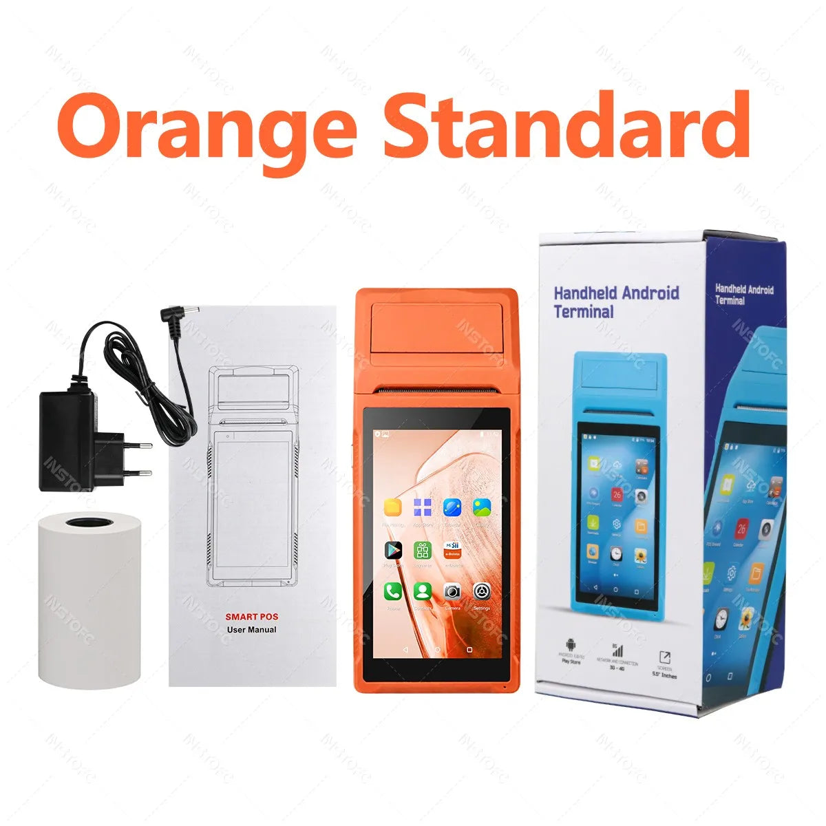 Handheld POS Receipt Printer for Android 8.1 1D 2D QR Barcode Scanner PDA Terminal Support 3G WiFi Touchscreen 58mm Width