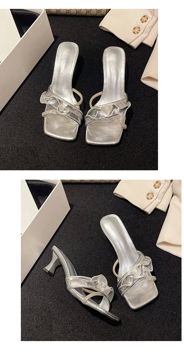 2024 Summer New Velcro Casual Roman Beach Sandals Plus Size 36-43 Thick Soled Outer Wear Sandals