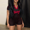 Women's V Neck Casual Jumpsuit One Piece Tight Short Rompers Sports Clothes Baseball Letter Print Summer Outfit New Fashion 2023