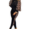 2024 New Autumn Women's Long-Sleeved Round Neck Off-Shoulder Fashion Casual Suit Pants Set Woman Coordinated Pants Sets