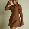 Dulzura Long Sleeves Zipper Bodycon Mini Dress With Pocket Solid Elegant Outfit Office Streetwear Women’S Autumn Winter Clothes
