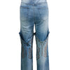 2025 Summer Fashion Woman Vintage Embroidery Denim Trousers Casual High Waist Straight Leg Jeans Women Street Clothes Jean Pants
