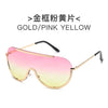 Metal Oversized Punk Sunglasses Women Semi Rimless Goggles Shield Lens Designer Big Shades Female Fashion Accessories