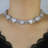 2025 Iced Out Bling Full Paved 5A Cubic Zirconia CZ Heart Charm Infinity Chain Choker Necklace Jewelry For Women Men