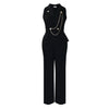 C8604 Foreign Trade Women's Fashionable Sexy Chain Collar Wide Leg African Jumpsuit Casual Style Long Dress For Ladies