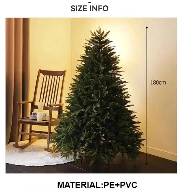 Artificial Christmas Tree PE+PVC Encryption with LED Lights Large Christmas Tree 120CM-240CM Home Christmas New Year Decorations