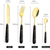 LMETJMA 24 Pcs Flatware Set Stainless Steel Knives Forks Spoons Cutlery Set Service for 6 Kitchen Utensil Tableware Set JT378