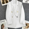 Spring Autumn High Quality Long Sleeve Female Blazer Double Button Jacket Ladies Business Work Wear Formal Coat Women Outerwea