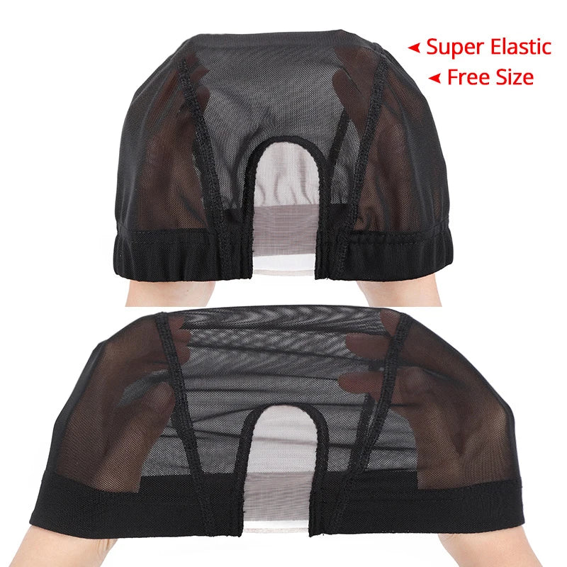 S/M/L Elastic Glueless Wig Cap With U Part Lace For Wig Making Easier Sew In Hair Stretchable Weaving Cap Hairnet Wig Liner 1Pcs