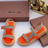 Wish Color Block Flat Bottom Square Head Sandals Women's Crossbody Woven Sports Style Magic Tape Beach Slippers