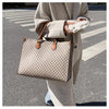 Large-capacity women's bags in Europe and the United States retro shoulder bag classic letters PU commuter handbags women