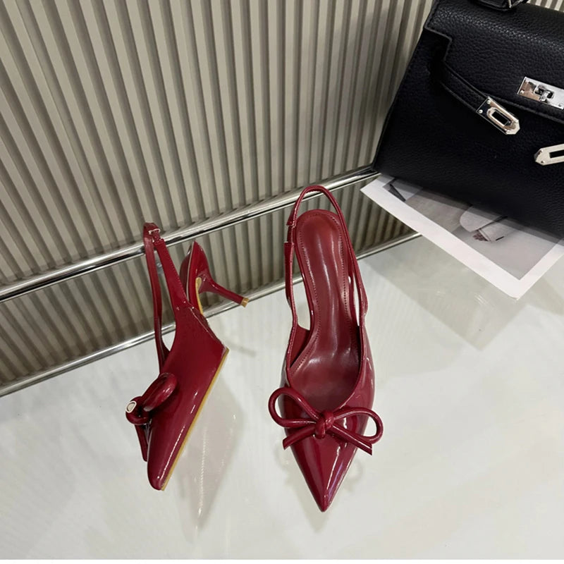Summer High Heel Women Sandals Shoes Fashion Shallow Butterfly-knot Shoes Elegant Wedding Party Shoes