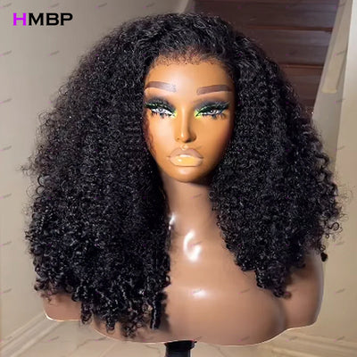 Glueless Lace Fronta Wigs Human Hair Afro Kinky Curly 500 Density 360/13x6 Hd Lace Frontal Wigs Human Hair Pre Plucked For Women