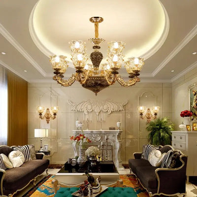 Chandelier Living Room Grand Luxury Crystal Lamp Dining Room Bedroom Decoration French Retro Chandelier Lighting Fixtures