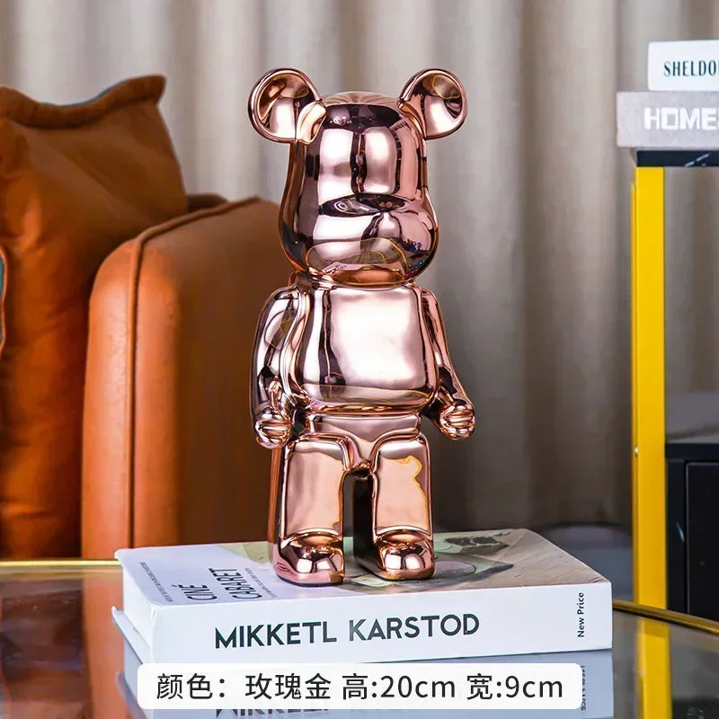 20/28/35cm Aesthetic Bear Figure Stautes Ceramics Violent Bear Figurines Sculptures Decor Luxury Room Decorations Home Ornament