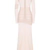 Articat Elegant Mesh Patchwork Long Sleeve Bodycon Party Club Evening Dress Sexy Double Layer Perspective Vestido Autum Clothing
