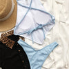Sexy Halter Bandana Bikinis Set Swimwear Women Thong Swimsuits Backless Bathing Suit Bikini 2024 Mujer Swim Wear Biquini Summer
