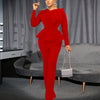 Luxury Jumpsuits & Rompers for Women Round Neck Beaded Transparent Sleeve High Waisted Elegant Female Birthday Party Overalls