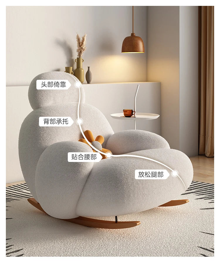 Fluffy White Living Room Chair Modern Cute Floor Ergonomic Living Room Chair Lounge Recliner Meuble Salon Home Furniture
